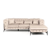 Corner Sofa Bellissima Velvet Taupe Right