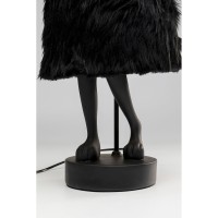 Table Lamp Animal Rabbit Fur Black/Gold 68cm