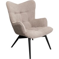 Armchair Black Vicky Light Brown