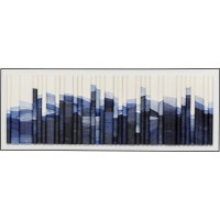 Tableau encadré Shadow Skyline bleu 160x60cm