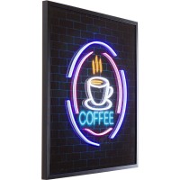 Tableau en verre Coffee LED 80x80cm