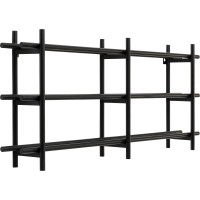 Scaffale portabottiglie Cape Town nero 80x34cm