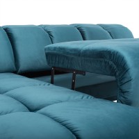 Bullon sofa with sleeping function blue