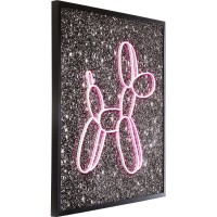 Glass Picture Balloon Dog LED 80x80cm