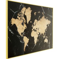 Quadro incorniciato World Map 150x100cm