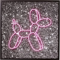 Glasbild Balloon Dog LED 80x80cm