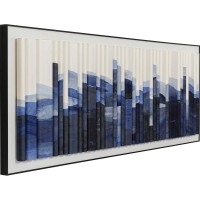 Quadro incorniciato Shadow Skyline Blu 160x60cm