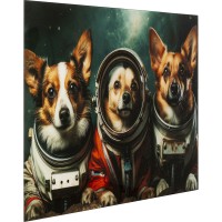 Tableau en verre Astronauts Dogs 80x60cm