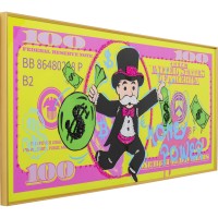 Quadro con cornice Graffiti Money 70x160cm