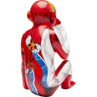 Deco Figurine Graffiti Monkey Red 39cm