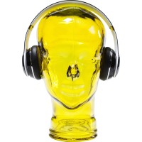 Support-écouteur transparent jaune