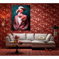 Quadro vetro Mister Flamingo 120x160cm