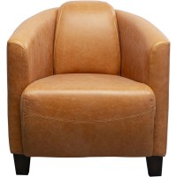 Fauteuil Cigar Lounge cuir marron clair