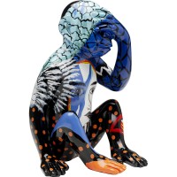 Deco Figurine Graffiti Monkey Blue 39cm