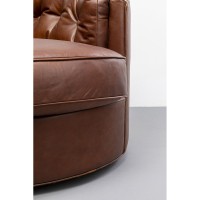 Fauteuil pivotant Music Hall cuir marron