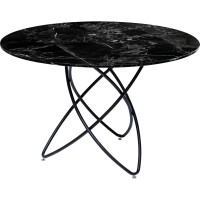 Table Molekular noir -verre look marbre Ø120cm