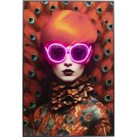 Picture Fancy Red Lady LED 120x80cm