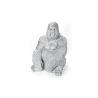 Figura decorativa Monkey Gorilla Side XL argento