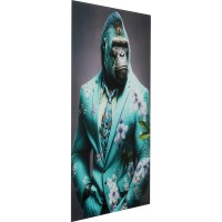 Tableau en verre Mister Gorilla bleu 60x90cm