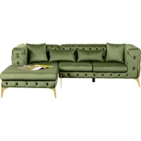 Corner Sofa Bellissima Velvet Green Left