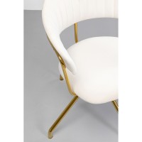 Chaise pivotante Belle velours crème