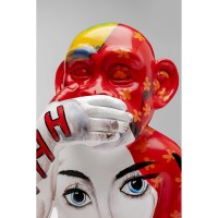 Deco Figurine Graffiti Monkey Red 39cm