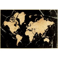 Quadro incorniciato World Map 150x100cm