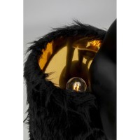 Table Lamp Animal Rabbit Fur Black/Gold 68cm