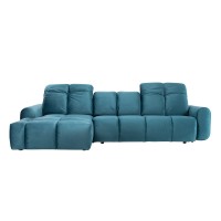 Bullon sofa with sleeping function blue