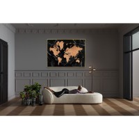 Quadro incorniciato World Map 150x100cm