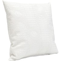 Coussin Croco blanc 40x40cm