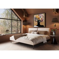 Letto East Side velluto a coste crema 180x200