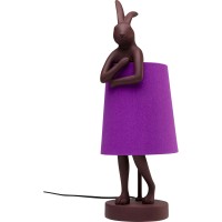 Table Lamp Animal Rabbit Red/Purple 50cm