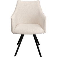 Swivel Chair with Armrest Modino Cream