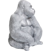 Figura decorativa Monkey Gorilla Side XL argento