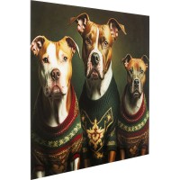 Glass Picture Dog Family 110x90cm