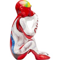 Figurine décorative Graffiti Monkey rouge 39cm